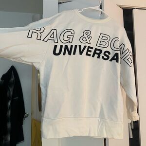 Rag & Bone Cream Sweatshirt with Black Lettering